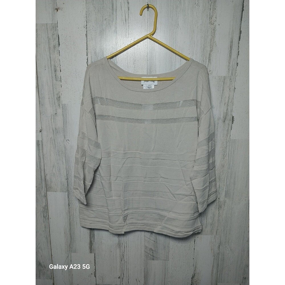 Joseph Ribkoff Striped Beige Pullover Sweater